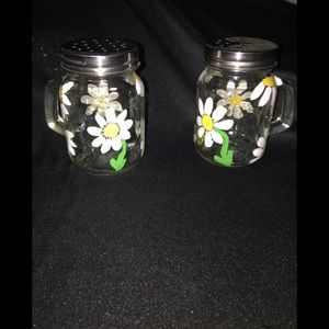 2 Hand painted shaker jars